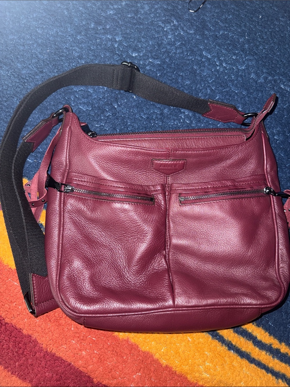 Aimee Kestenberg Burgundy Leather Crossbody Bag